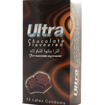 الترا واقي ذكري بنكهة الشوكولاتة 12 حبة
