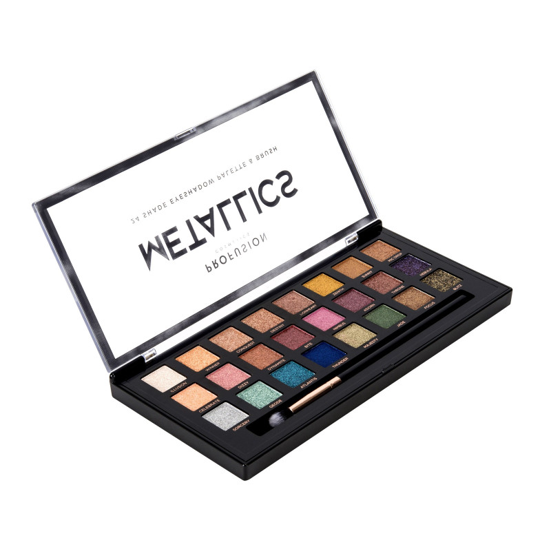 بروفيوجن كوزماتكس ميتاليكس 24 ظلال العيون مع فرشاة