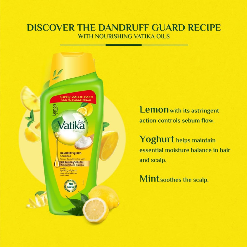 Vatika anti-dandruff shampoo with Vatika nourishing oils - 700 ml