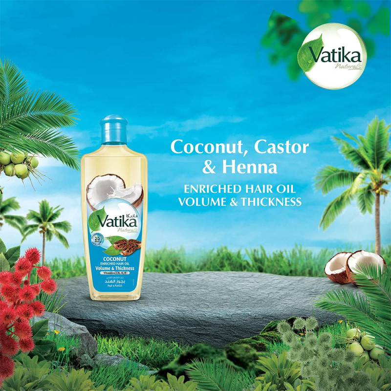 Vatika Coconut Enriched Hair Oil Volume & Thickness 200 ml