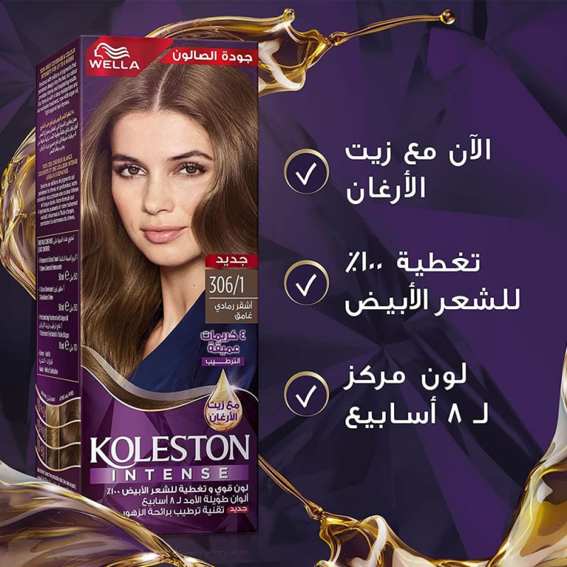 ويلا كوليستون انتنس صبغة شعر اشقر رمادي غامق 306/1