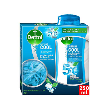 ديتول  غسول جسم للعناية بالبشرة بالنعناع والبرغموت مع ليفه 250 مل