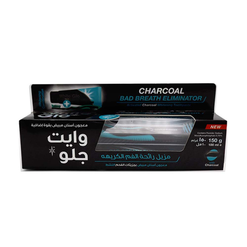 White Glo Charcoal Bad Breath Eliminator Toothpaste - 150 gm