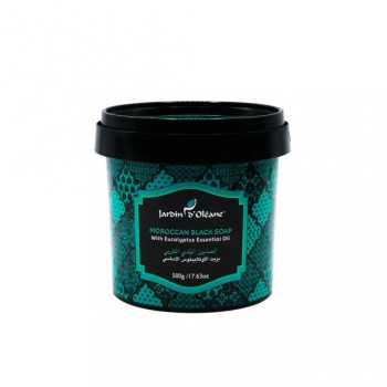 Jardin Oleane Maroccan Black Soap with Eucalyptus Essenitial Oil - 500 gm