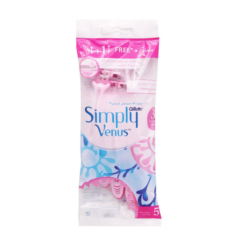 جيليت فينوس سمبلي سموث ماكينة حلاقة 4 بلس 1